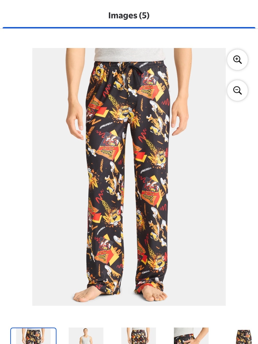 Men's Black Graphic Lounge Pants with Multi-Color Print